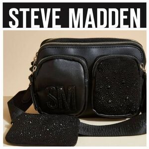 Steve Madden BGlow Rhinestone SM Logo Crossbody Bag